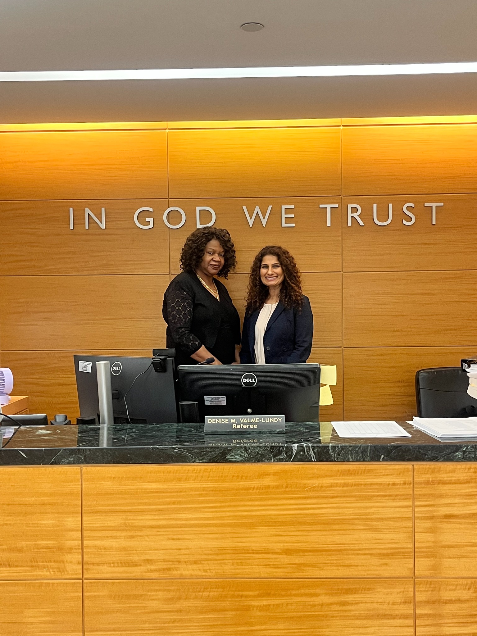 Diane Bacchus with Family Court Referee Denise Valme-Lundy