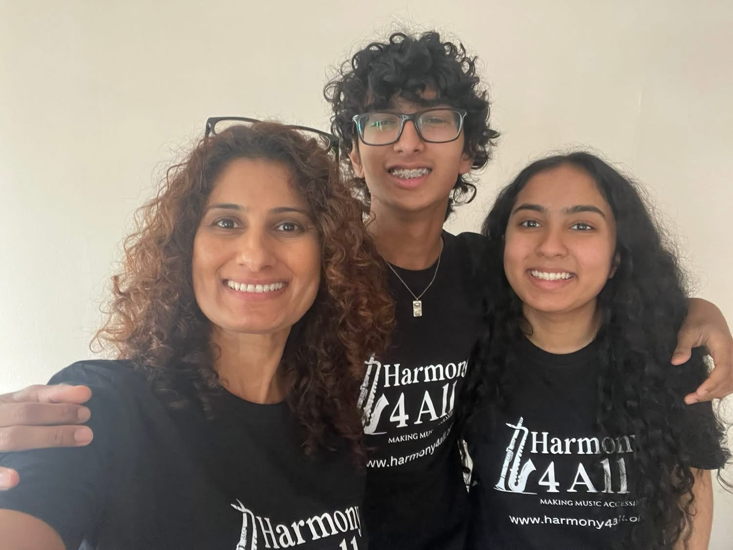 Diane Bacchus with her children, co-founders of Harmony 4 All